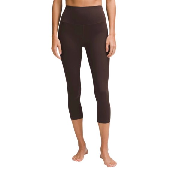Lululemon Align High Rise Crop Leggings Womens 14 Brown 21" Inseam Cropped Tight - Picture 13 of 13